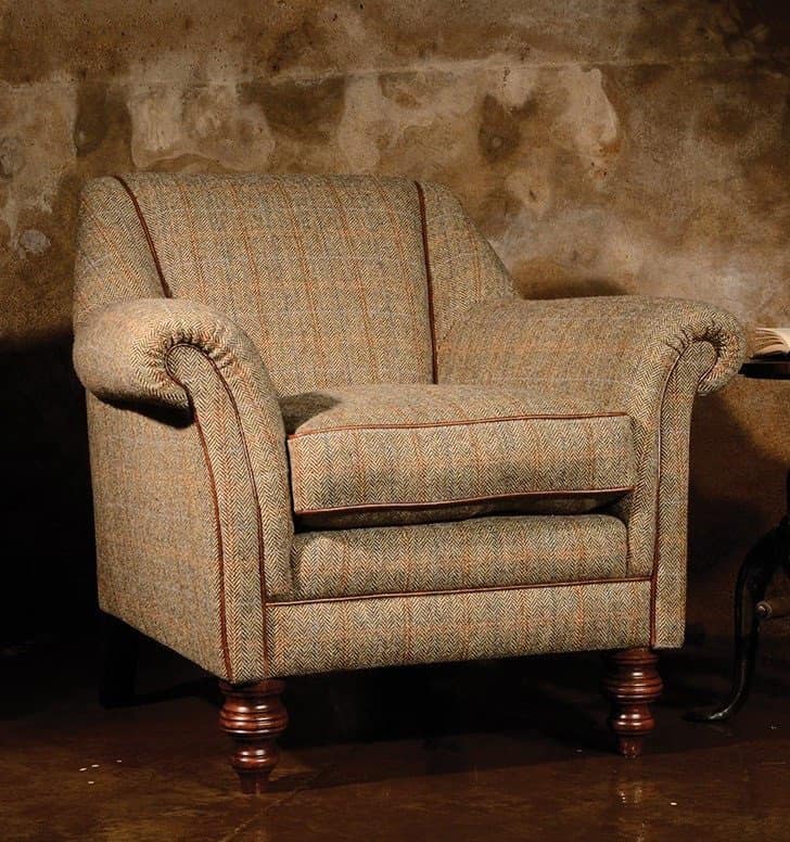 Tetrad Dalmore Accent Chair in Harris Tweed und Leder