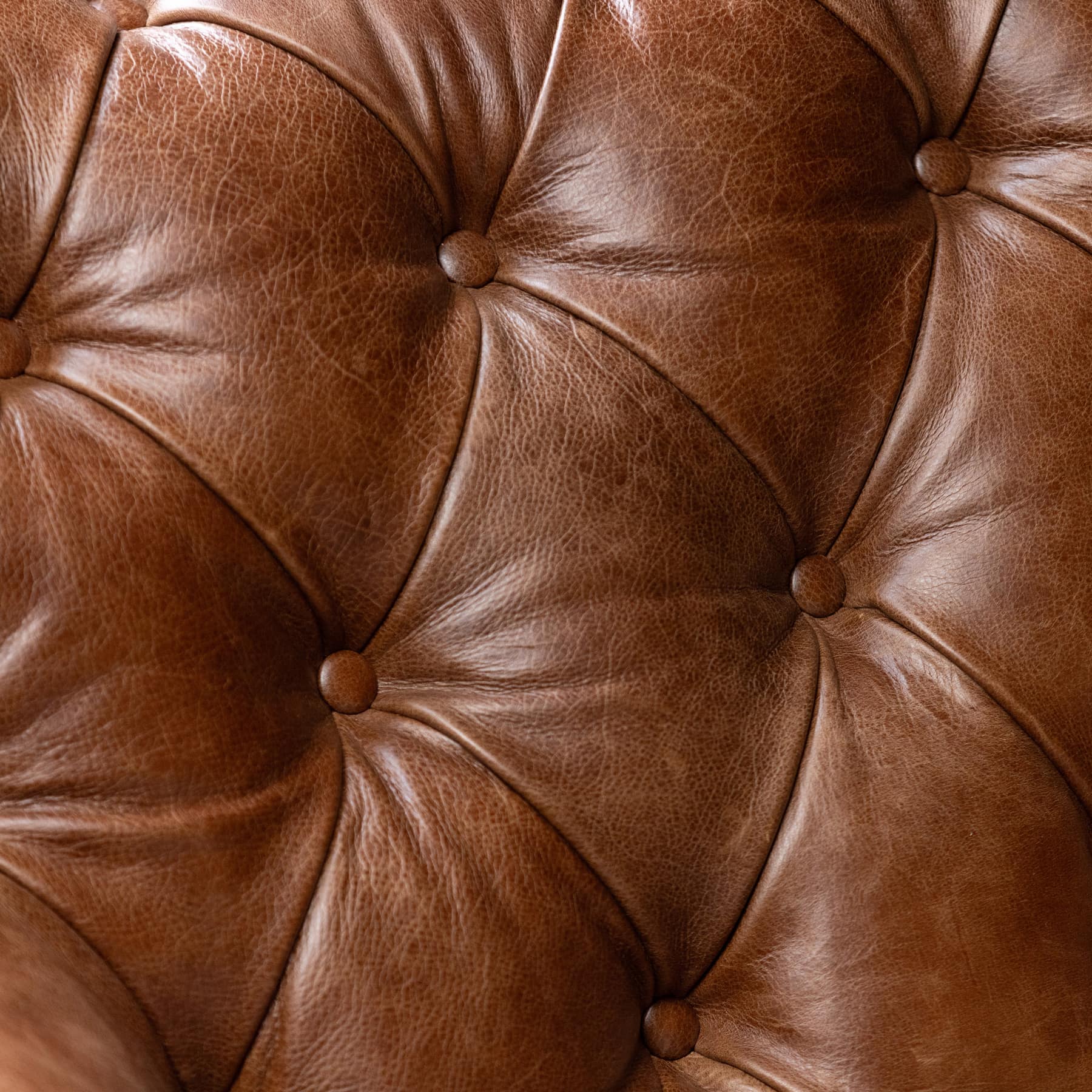 Tetrad Yale Sessel in cognacfarbenem Leder mit tiefen Knöpfen